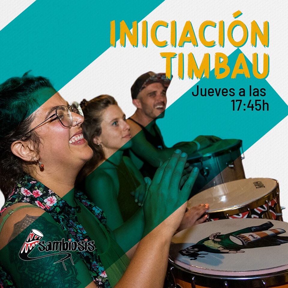 Cartel Curso de Iniciación al Timbau - Escuela Sambiosis